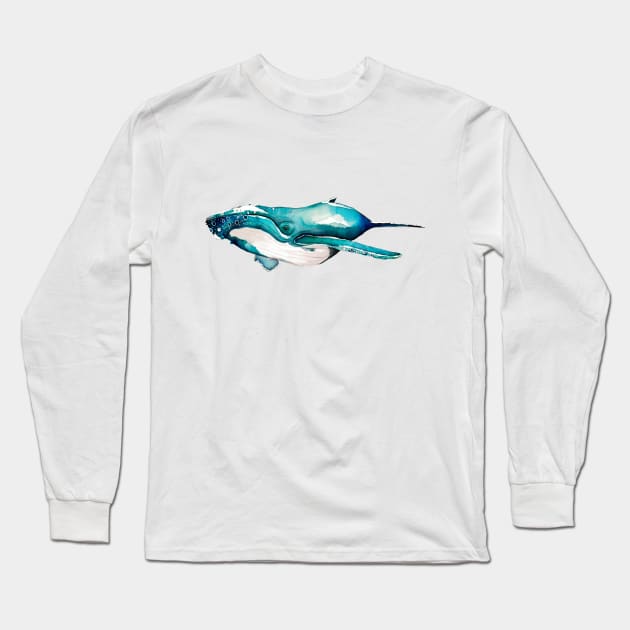 Blue Whale Long Sleeve T-Shirt by Rociogomez